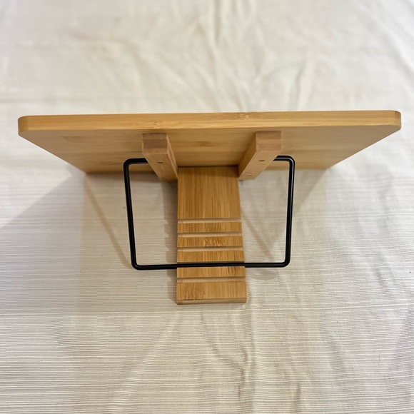 Bamboo Book Stand, Multifunctional 5 Adjustable Height Book Holder - Picture 4 of 5